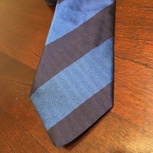 Versace blue striped tie, 100% silk, Made in Italy